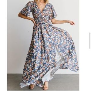 Baltic Born-Verona Smocked Maxi Dress | Blue Floral